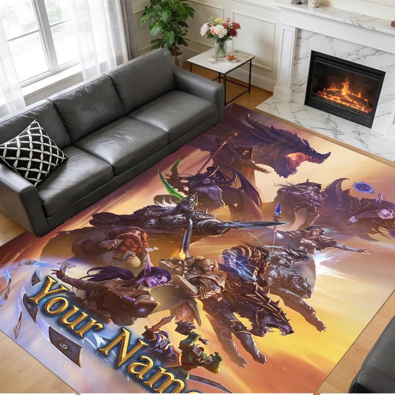 Crystal Velvet Rug Custom Name Text, Soft Non Slip Floor Mat Home DecorWorld of Warcraft