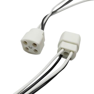G10Q Lampenfassung mit 15/25 cm langem Kabel Ringlampenstecker 4 Pins Lampensockel Isolierschlauch Ultraviolettlicht Lampensockel