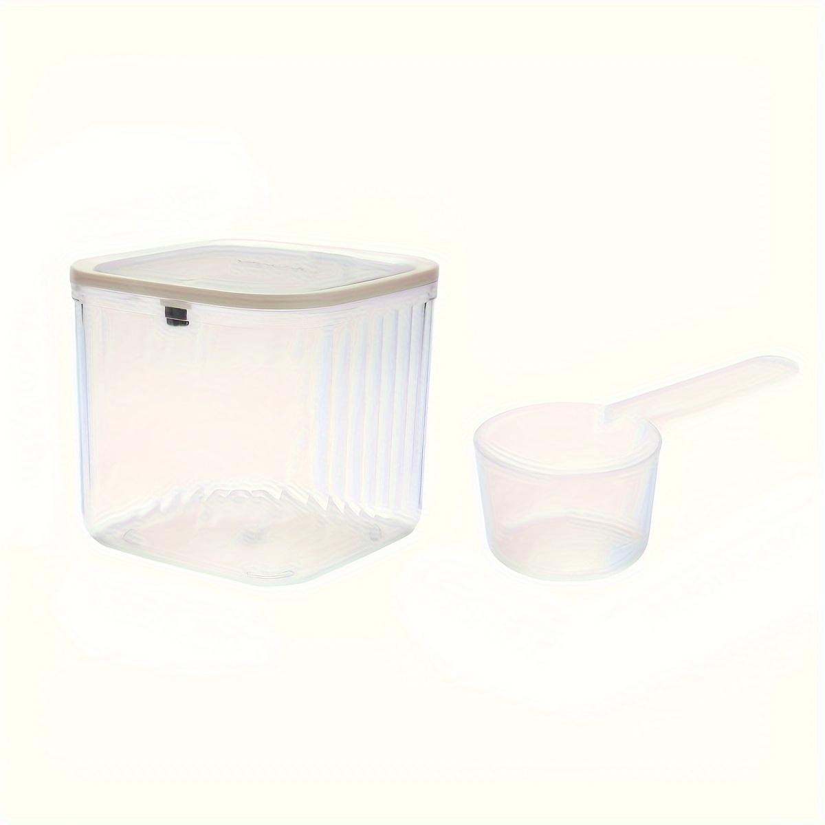 

Контейнер для капсул для стирки, контейнер для стирального порошка 100 унций с мерной ложкой, банка с уплотнителем и откидной крышкой чистый