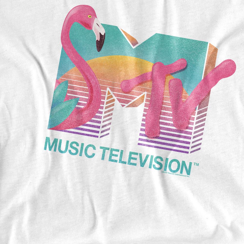 MTV Unisex Adult Flamingo Logo T-Shirt