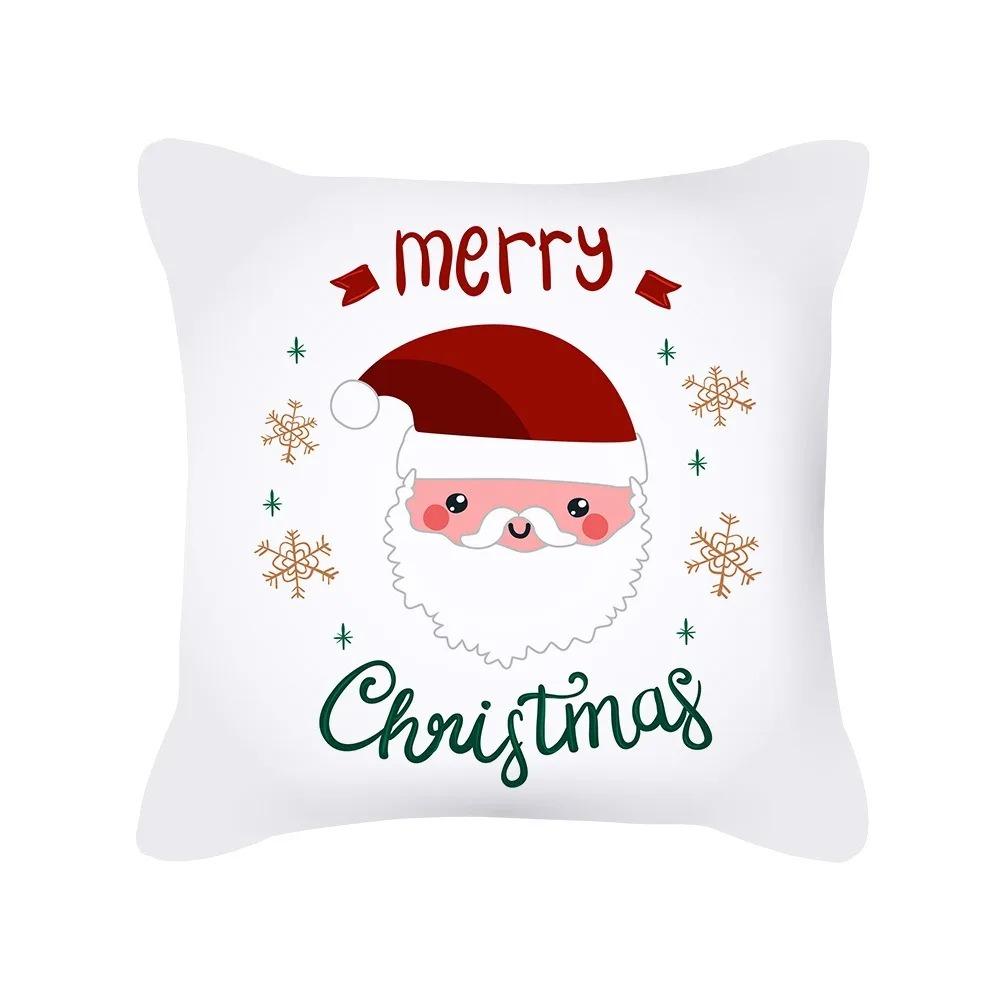 Christmas Theme Cushion Cover Cartoon Elk Living Room Bedroom Decorative Pillow Cover Home Decorative Pillow Cover Sofa Pillow