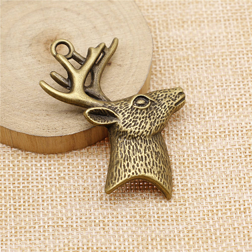 10 Pieces Antique Bronze Reindeer Charms