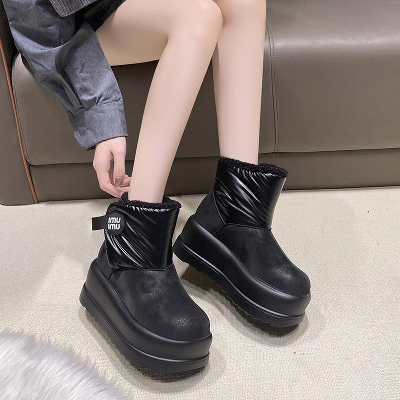 Fashion 2024 Fashion Winter Women's Snow Boots 8CM Sneakers Waterproof Warm Plush Mid-calf Boots Outdoor Anti-skid Fur Inside Shoes