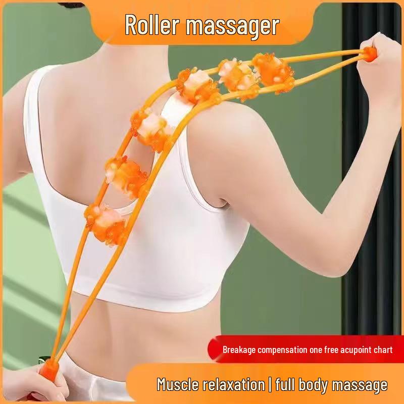 Hot-selling Back and Neck Massage Roller: Self-Use Manual Roller for Shoulder, Neck, and Spine Relaxation.