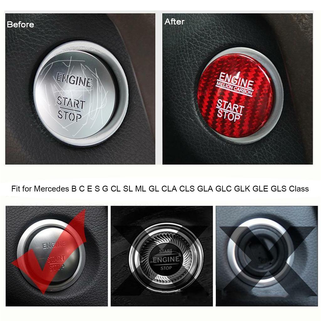 Carbon   Engine Start Stop Button Cover Trim Fit for   B C E S CLA   Class