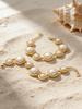 Chic Stainless Steel Bead Ring Bracelet: Elegant European-American Light Luxury Jewelry Set
