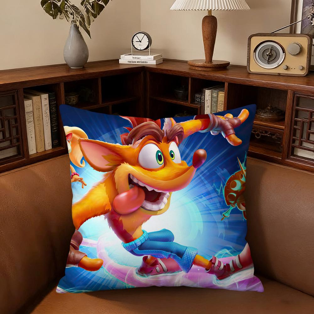 Cartoon Crashs B-Bandicoot Cushion Cover For Pillow Printing Sofa Decoration Home Car Room Coffee Shop Office Nordic Simplicity