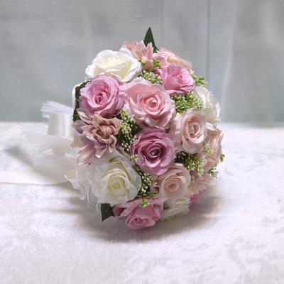 Silk Plastic Artificial Roses Wedding Bouquet Artificial Flowers Rose Bouquet Fake Flowers Bridal Bouquet for Home Garden Party Wedding Decorations