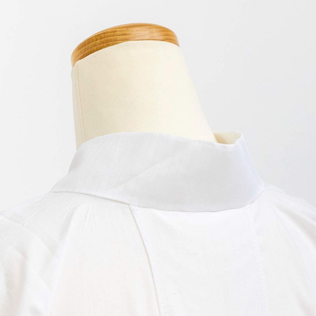 Washable Nagajuban for Women [KYOETSU] (long Undergarment), Plain, Silk-stitched Collar, (LL, White)