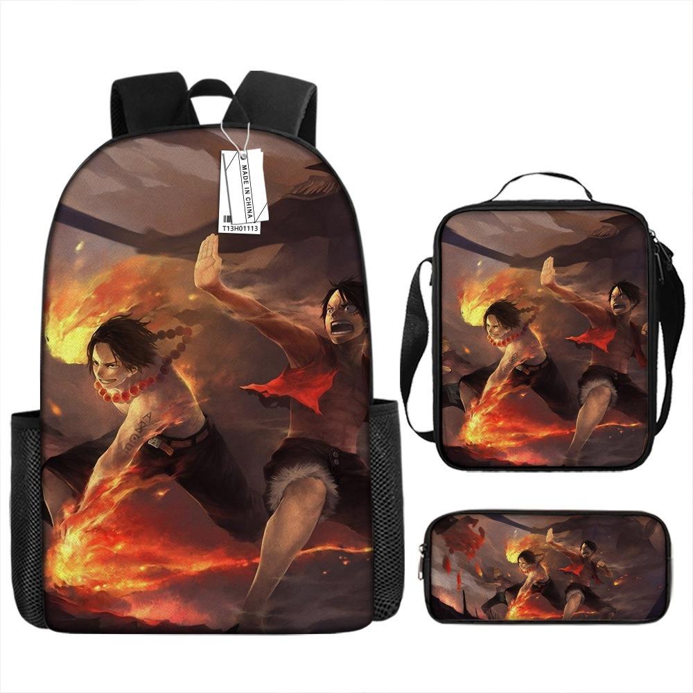 ONE PIECE Student School Bag Luffy Cartoon School Bag Boys Pencil Bag Voyage King Explosion