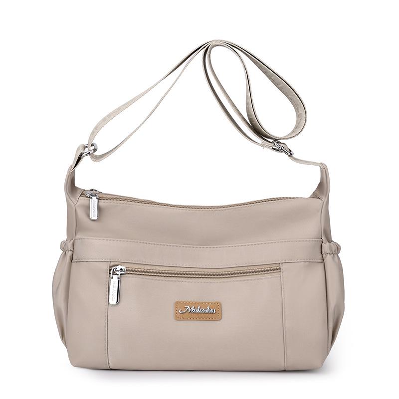 Water-Repellent Nylon Crossbody Bag for Middle-Aged Women, Large-Capacity, Multi-Layer, Versatile Casual Shoulder Bag.