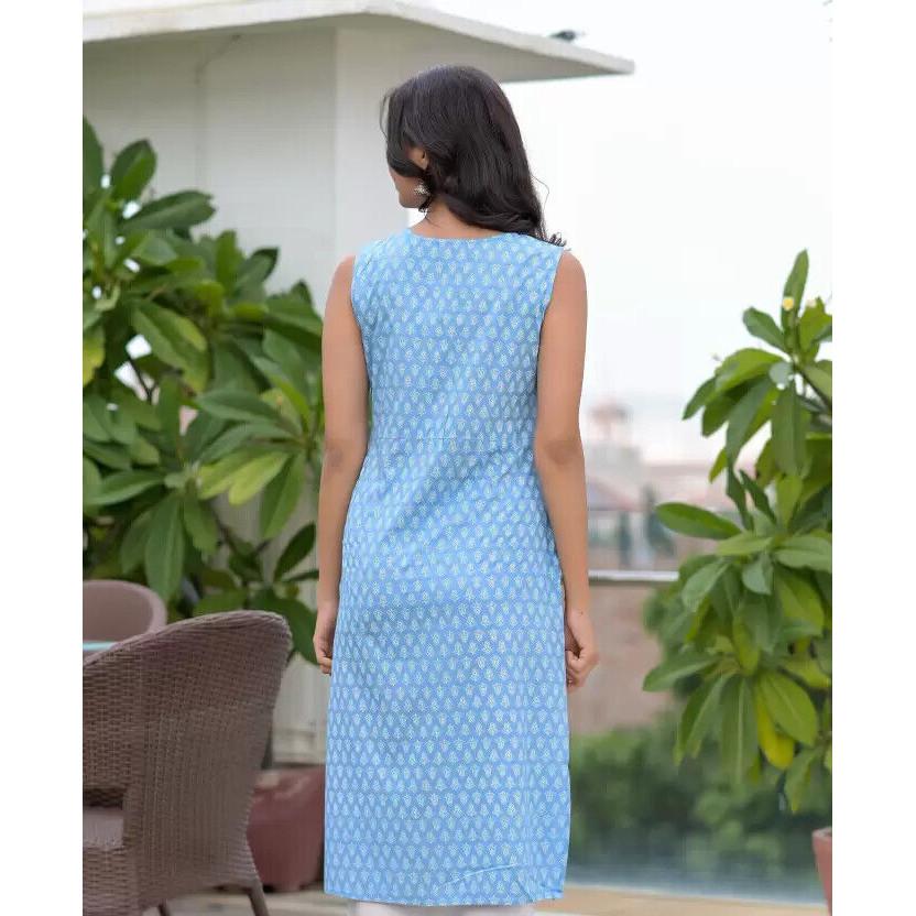 Indian Designer Printed Rayon Straight Kurta Women Bollywood Tunic Kurti Top