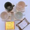 Kalita MI155 Coffee Bean Kalita Mino Ware x Wave Dripper Ceramic Coffee Coffee Set Made in Japan Coffee 50 Paper Set (1-2 cups), (Sand Black, Beans,