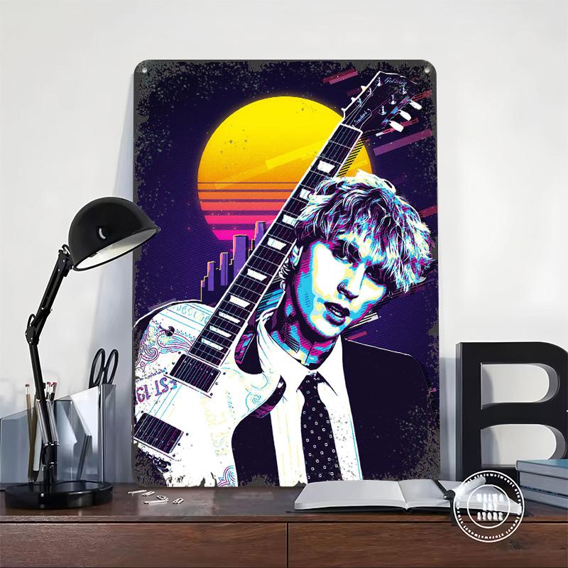 MGK Retro Music Poster Customized Wall Art Vintage Metal Signs Retro Tin Plaque for Man Cave Office Decoration Room Home Decor