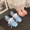 Fashion Elegant Lace Square Head Casual Mary Jane Shoes Women's Spring 2025 New Shallow Mouth Comfortable Flat Ballet Style Single Shoes