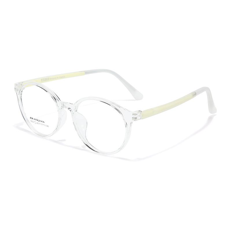 Ultra-Light TR90 Oval Glasses Frame, Transparent and Prescription-Compatible, Ideal for Students and Trendsetters