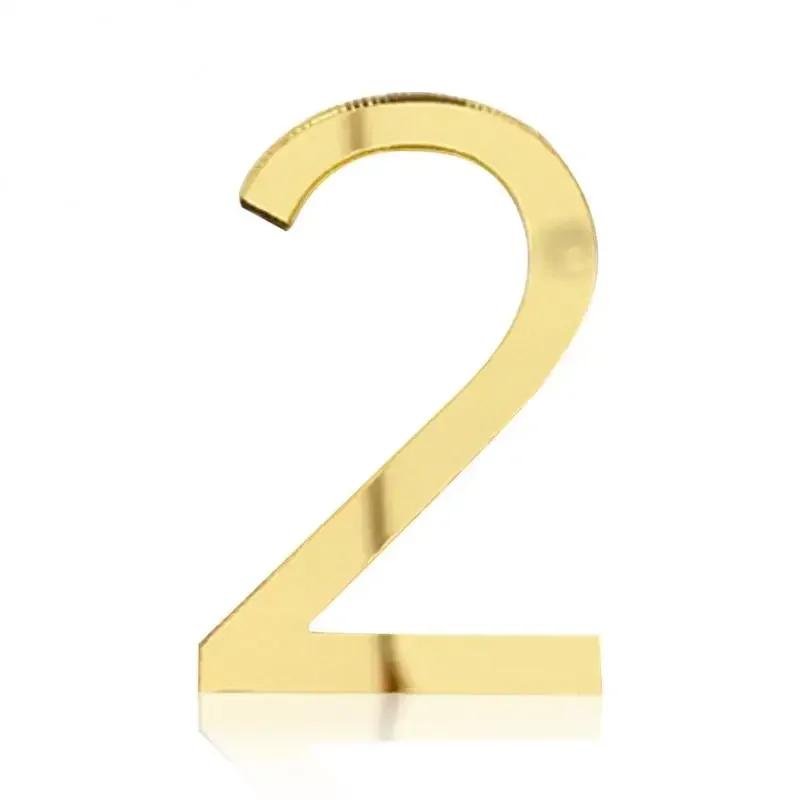 ZEXEF 3D Digits House Number Sticker Self Adhesive Door Plate Metal Sign Address Apartment Door Number Outdoor House Number