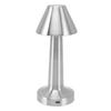 LED Table Lamp 3W 3 Colors Stepless Dimming USB Rechargeable Cordless LED Bedside Light Silver