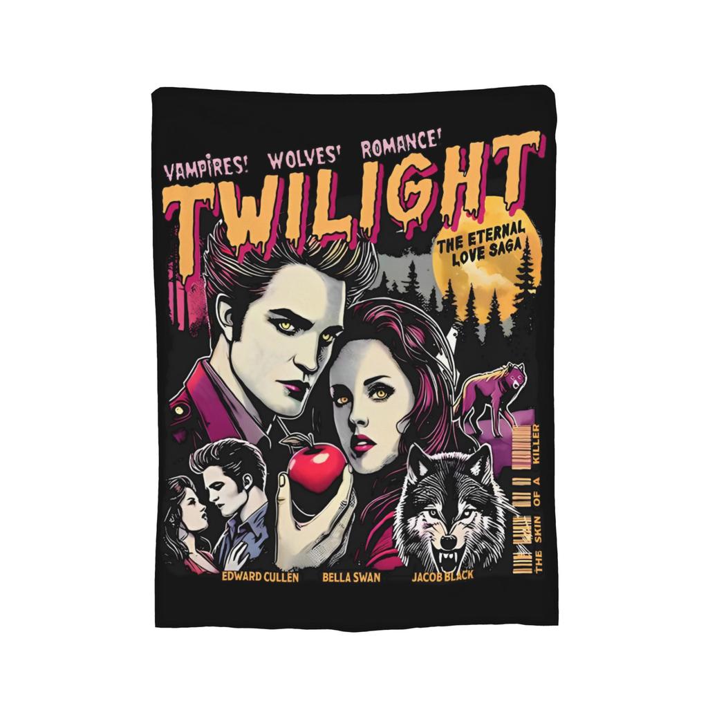 Twilight Blankets Flannel Printed  Portable Lightweight Thin Throw Blankets for Sofa Car Bedspread