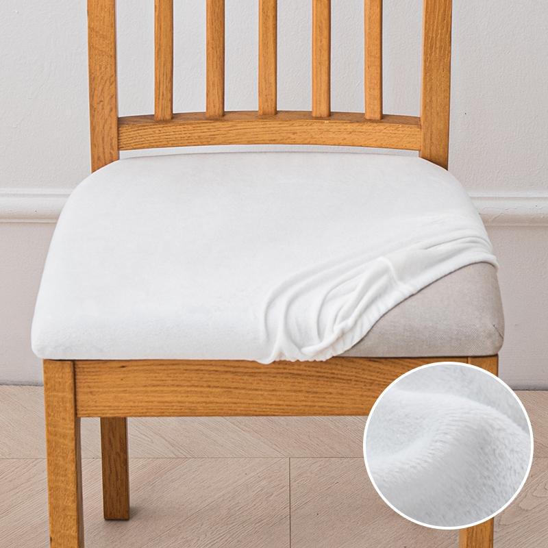 Velvet Stretch Fit Chair Seat Covers,Soft Solid Color Dining Chair Cover Removable Washable Chair Protector for Kitchen, Hotel