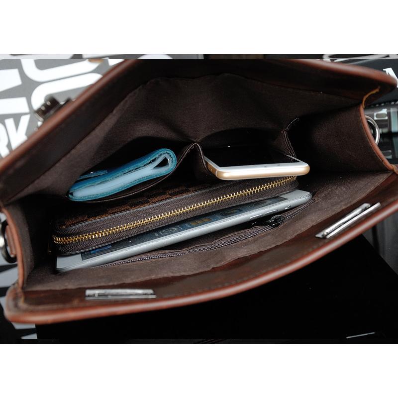 The New Korean Version of The Men's Crazy Horse Leather Shoulder Bag Leisure Travel Retro Large-capacity Men's Bag Shoulder Crossbody Bags
