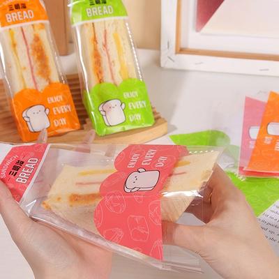 Lot de 100 sacs triangulaires transparents en plastique pour sandwich, sacs à pain, décoration de fête d'anniversaire, friandises
