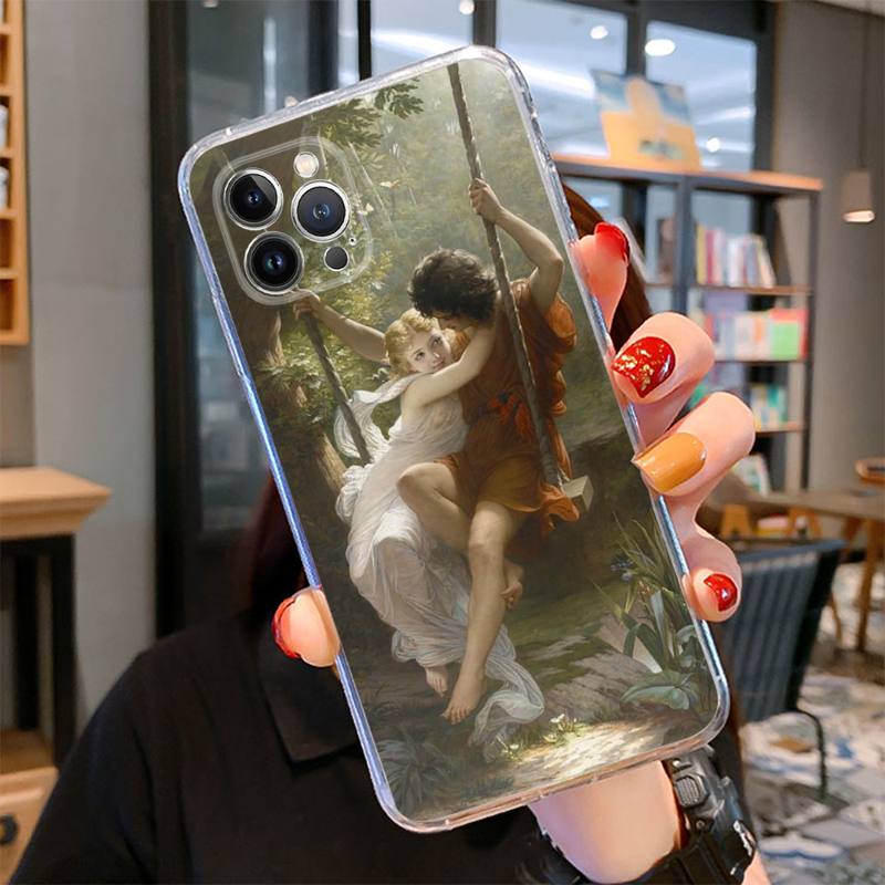 Renaissance Art Painting Pattern Phone Case For iPhone 14 13 12 Mini 11 Pro XS Max X XR SE 6 7 8 Plus Soft Silicone Cover
