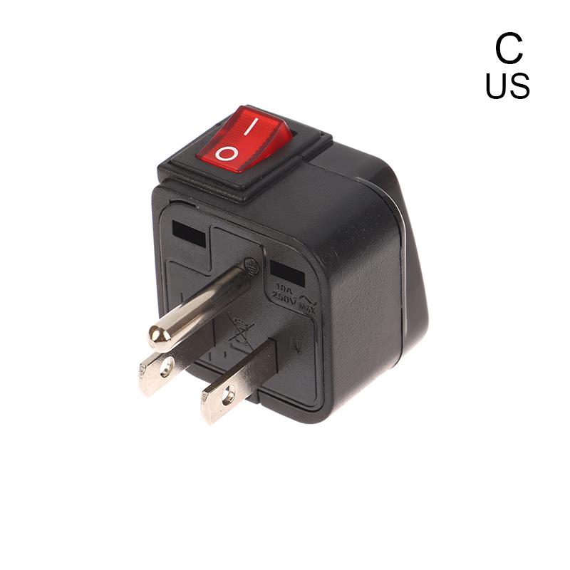 Univerzální americký US evropský UK EU AU cestovní elektrický adaptér zástrčky 10A/13A 250V elektrická zásuvka s vypínačem