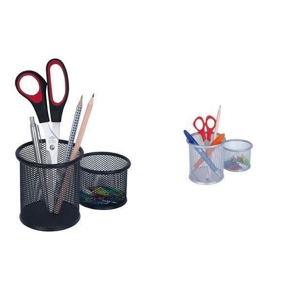 Set de pots à crayons Office, noir, en fil de fer