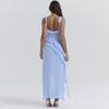 Ladies' Sexy Patchwork Temperament Slit Backless Long Dress