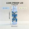 1PC Blue Base White Snowman Repeat Print 750ml Color Plastic Sports Water Bottle Leakproof Flip Straw Lid Suitable for Sports Office Home Use