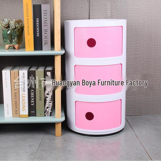 Compact Modern Round Bedside Table with Multifunctional Storage
