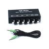 HP204 Metal Stereo Sound Mixer Auditory Distributor with 2 Input 4 Output for Headphones Amplifier