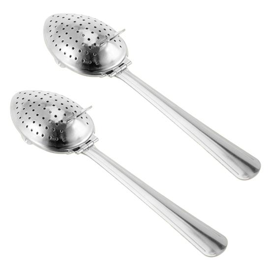 Te-spreder i rustfritt stål med krok Fine hull Te-intervallfilter for løsblads-te- og kaffebrygging Bærbar te-infuser for hjemreise