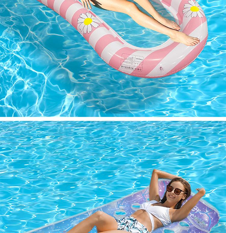 Inflatable Summer PVC Floating Bed with Sunshade and Backrest
