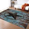 Rustic Western Texas Star Wood Panel Style Pattern Modern Area Mats Non-Slip Floor Carpet Indoor Outdoor Throw Flannel Rugs
