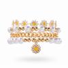 European and American summer vacation wind flower bracelet set Bohemian beach wind daisy pearl bracelet
