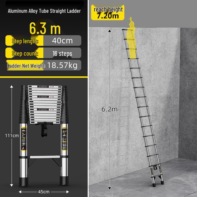Stainless Steel Telescopic Aluminum Alloy Folding Step Ladder