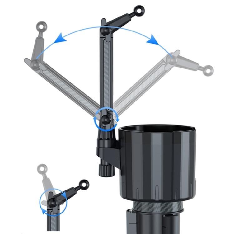 USB Car Fan with Light Adjust Speed 360 Degree Rotating Perfect for Camping Traveling Cup Holder