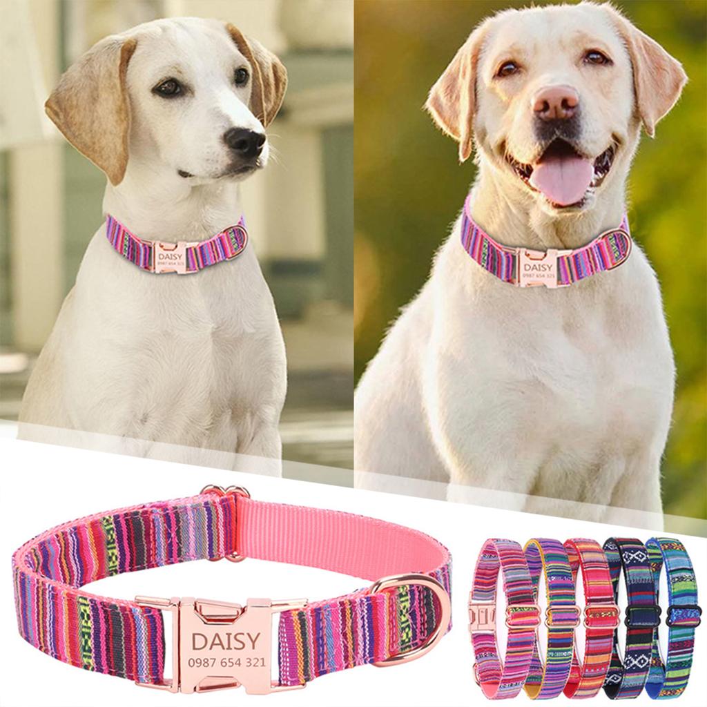 Remium Ethnic Style Dog Collar Boho Style Adjustables Outdoor Collar For Outdoor Daily Walks