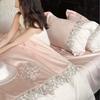 Pure Cotton Bedding Four-piece French Light Luxury Breathable Comfortable Quilt Cover Bed Sheet Pillowcase Set