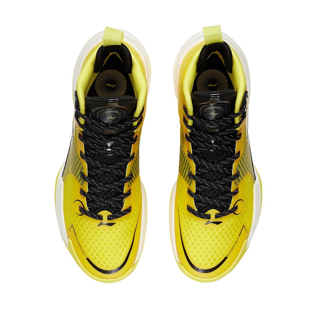 New LiNing Ultra Light Cushioning Breathable Support Mid Top Basketball Shoes Men's Kiwi Yellow ABAS027-9