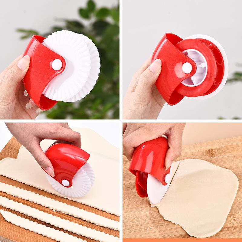 Pastry Pizza Lattice Roller Cutter and Studded Pizza Roller Pull Net Wheel Knife for Dough Cookie Pie Kitchen Baking Supplies