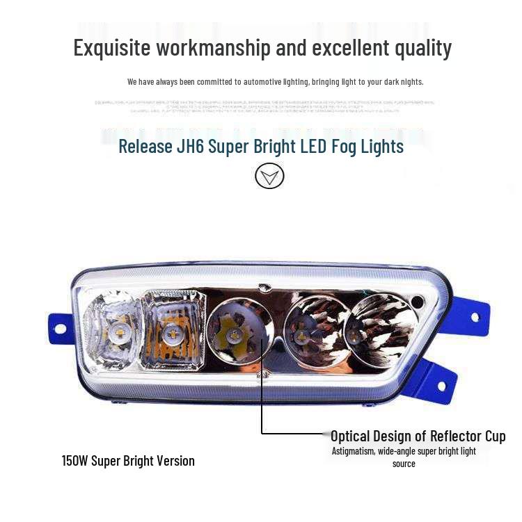 Ultra-Bright LED Front Fog Light Kit for Jiefang JH6: Anti-Fog Headlight Modification Accessories