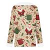 Women's Casual Fashion Long Sleeve Christmas Printed Flannel Collar Top