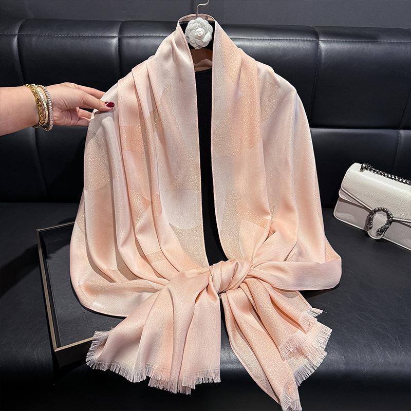 200*70cm Damen Weiche Pashmina Floral Schal Wickeltuch mit Fransen