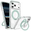 Fashion Transparent Magnetic Phone Case For iPhone 17 Air 16 15 14 Plus 13 Pro Max 360 Ring Stand For MagSafe Shockproof Cover