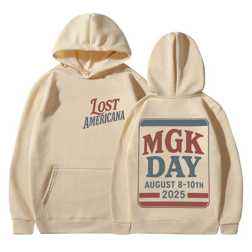MGK Day Lost Americana Tour 2025 Graphic Print Hoody Men Vintage Aesthetic Long Sleeve Sweatshirt Unisex Fashion Oversized Hoody
