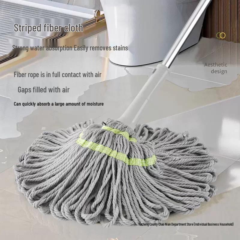 Ainovann Self-Wringing Rotating Mop - Effortless One-Wipe Clean with Automatic Dehydration for Easy Floor Care