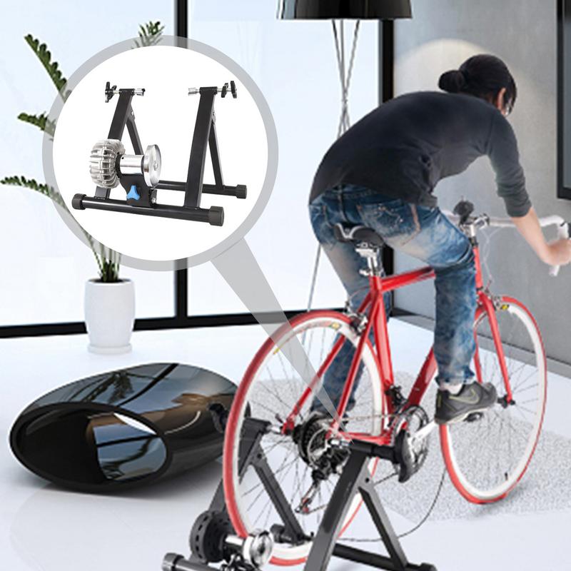 Bike Trainer Stand For Indoor Riding Portable Foldable Magnetic Stainless Steel Indoor Trainer Stationary Exercise With Noise